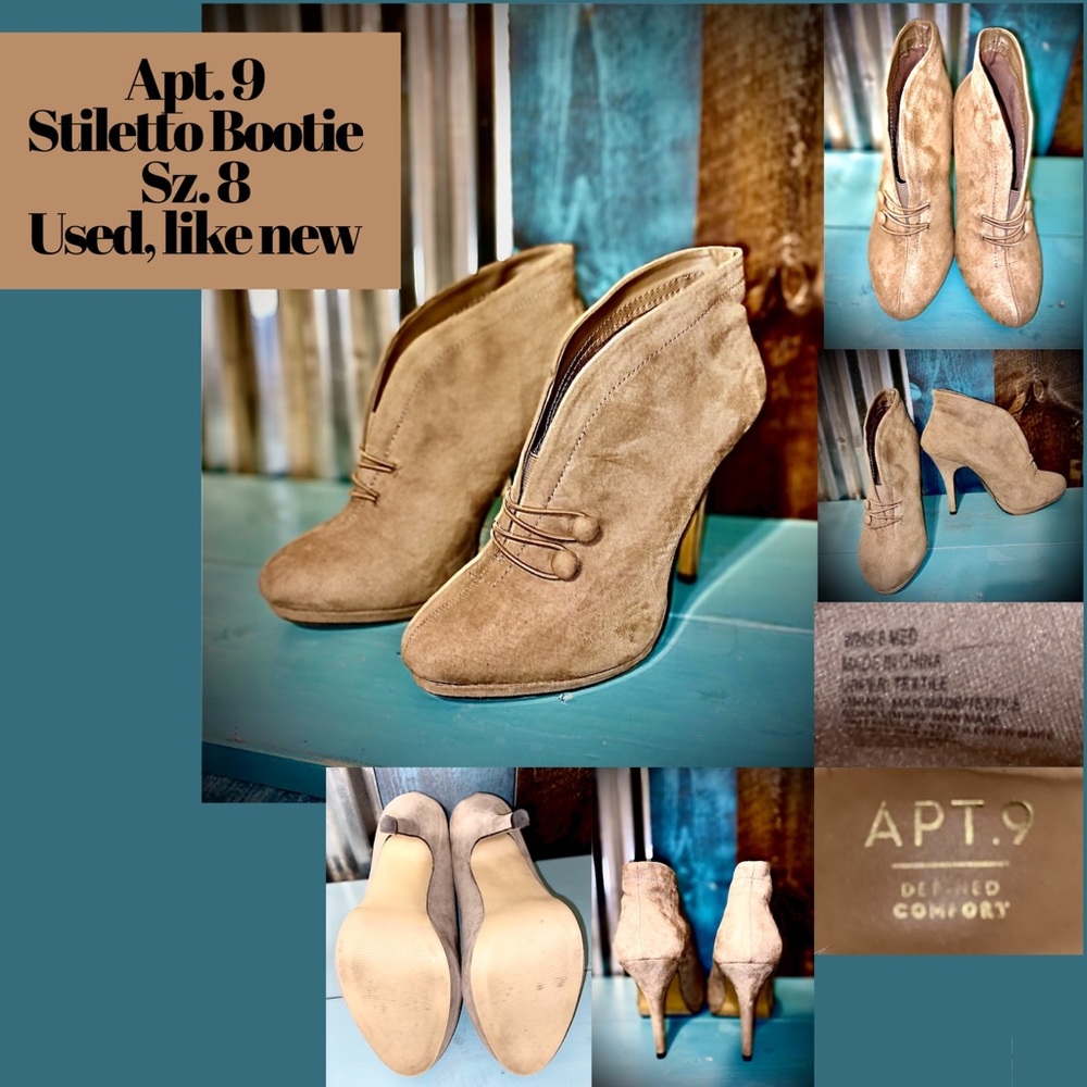 Size 8 Apt. 9 Stiletto Bootie; Used, like new, no box.